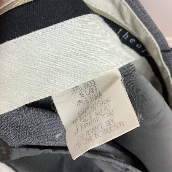 THEORY MAX C TAILOR WOOL GRAY CLASSIC TROUSERS 4 - Picture 9 of 9